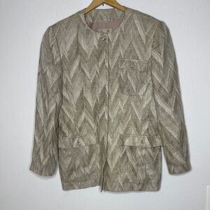Liz Claiborne vintage size 12 and 100% Neutral color long dress lined blazer